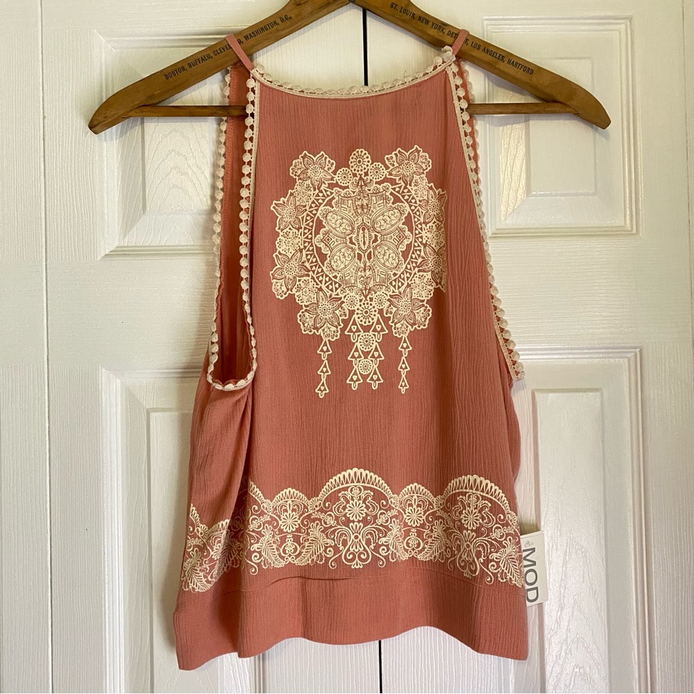 MOD Boutique Halter Tank Top Peach New Small